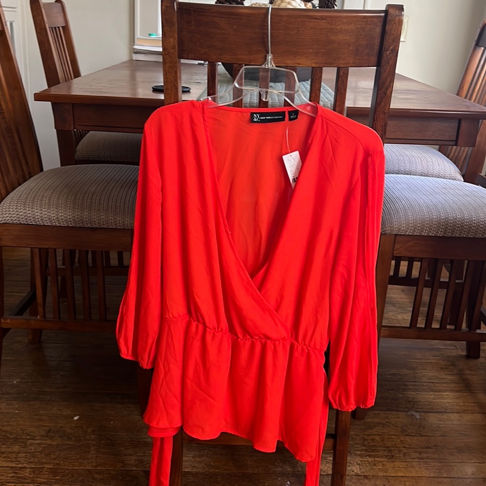 Burnt Orange Flowing Blouse from New York & Company